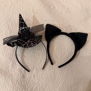 Black Witch Hat and Cat Ear Headbands
